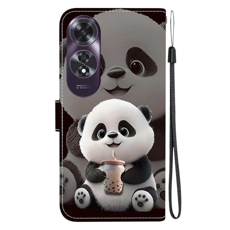 For OPPO A60 4G Crystal Texture Colored Drawing Leather Phone Case