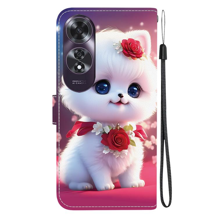For OPPO A60 4G Crystal Texture Colored Drawing Leather Phone Case