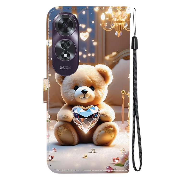 For OPPO A60 4G Crystal Texture Colored Drawing Leather Phone Case