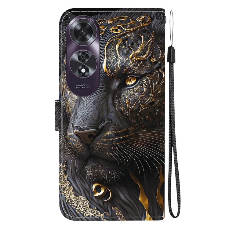 For OPPO A60 4G Crystal Texture Colored Drawing Leather Phone Case