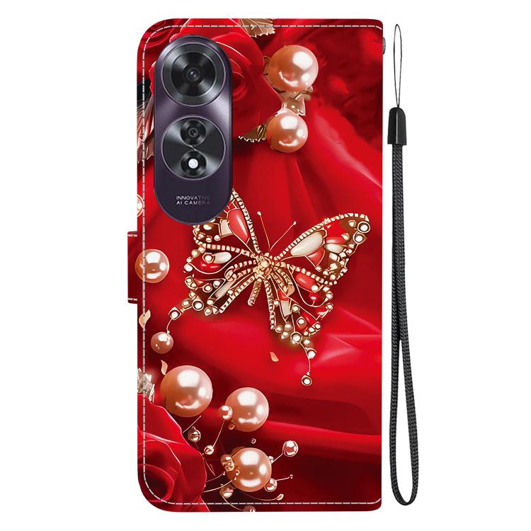 For OPPO A60 4G Crystal Texture Colored Drawing Leather Phone Case