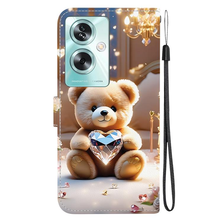 For OPPO A79 5G Global Crystal Texture Colored Drawing Leather Phone Case
