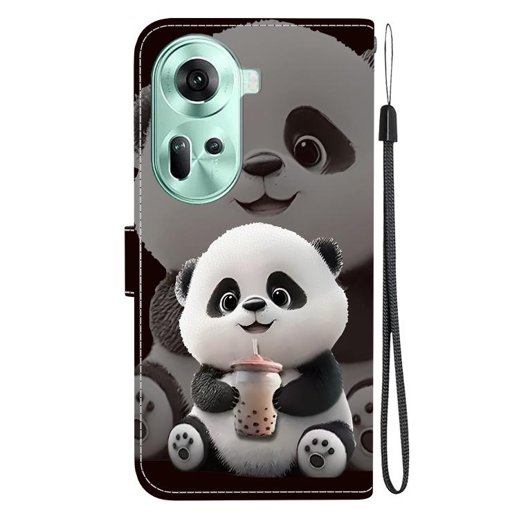 For OPPO Reno11 Global Crystal Texture Colored Drawing Leather Phone Case