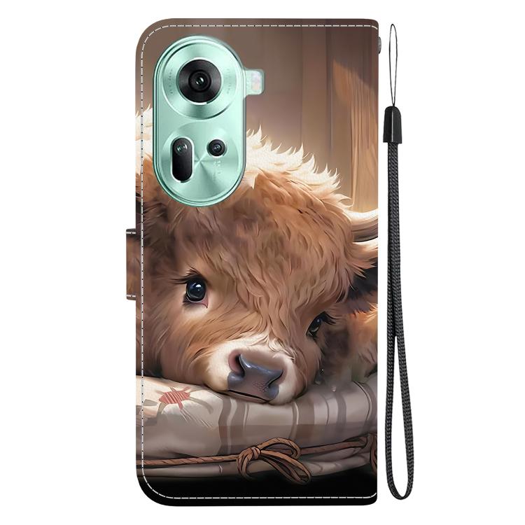For OPPO Reno11 Global Crystal Texture Colored Drawing Leather Phone Case