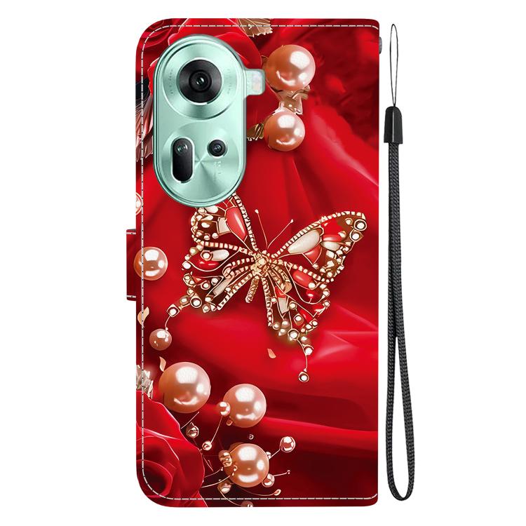 For OPPO Reno11 Global Crystal Texture Colored Drawing Leather Phone Case