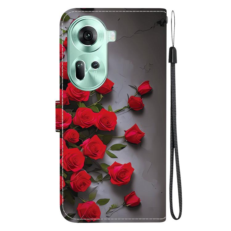 For OPPO Reno11 Global Crystal Texture Colored Drawing Leather Phone Case