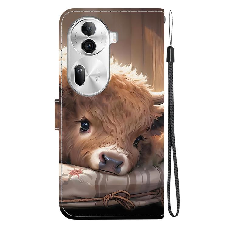 For OPPO Reno11 Pro Global Crystal Texture Colored Drawing Leather Phone Case