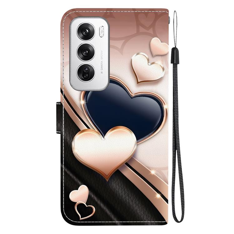 For OPPO Reno12 Global Crystal Texture Colored Drawing Leather Phone Case