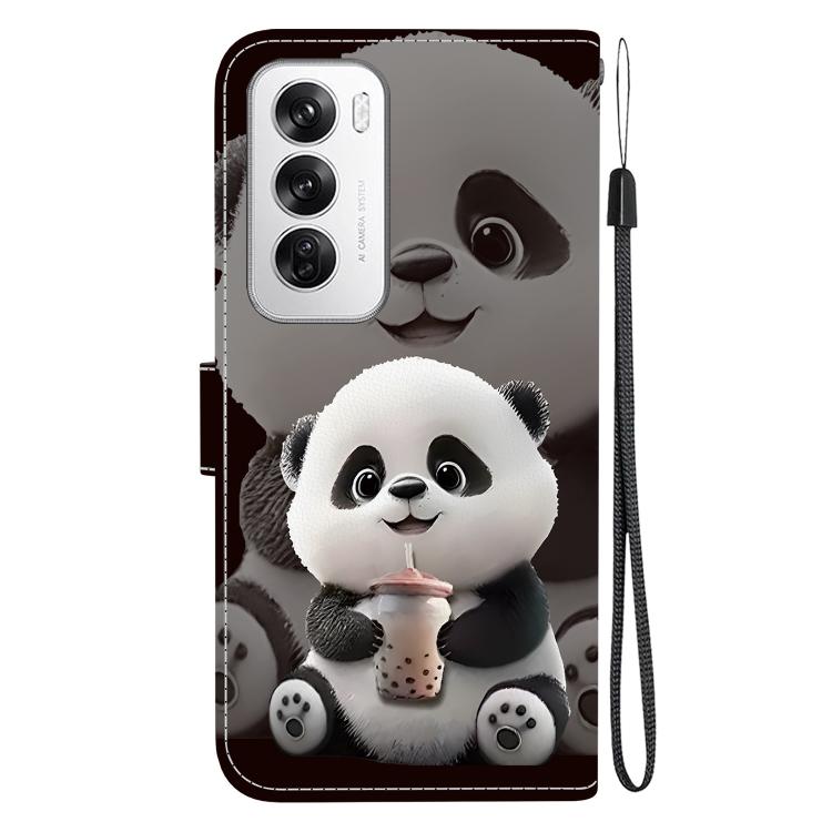 For OPPO Reno12 Global Crystal Texture Colored Drawing Leather Phone Case