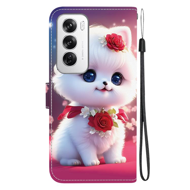 For OPPO Reno12 Global Crystal Texture Colored Drawing Leather Phone Case