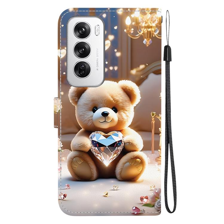 For OPPO Reno12 Global Crystal Texture Colored Drawing Leather Phone Case