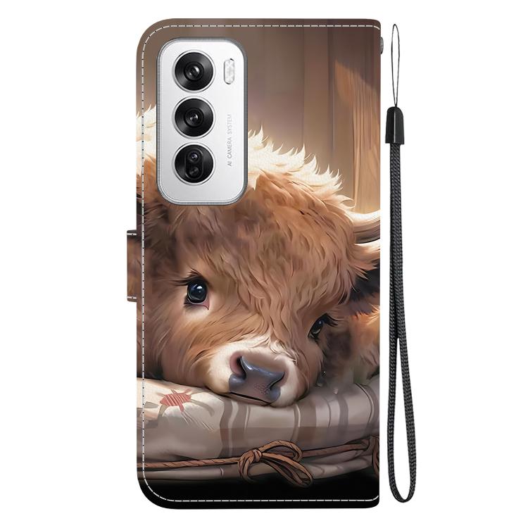 For OPPO Reno12 Global Crystal Texture Colored Drawing Leather Phone Case
