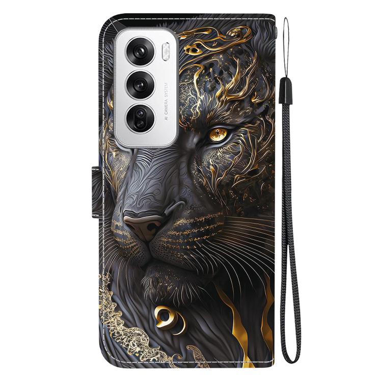 For OPPO Reno12 Global Crystal Texture Colored Drawing Leather Phone Case