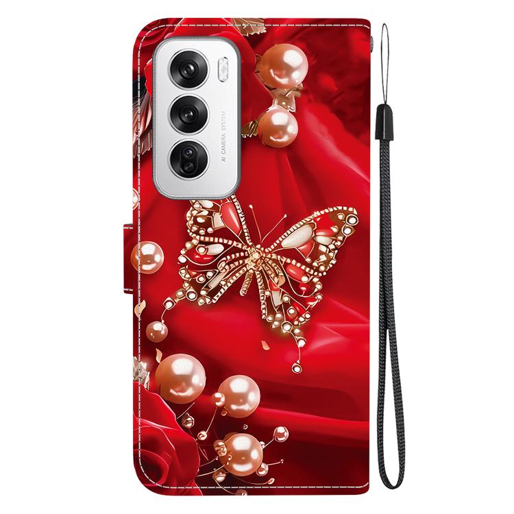For OPPO Reno12 Global Crystal Texture Colored Drawing Leather Phone Case