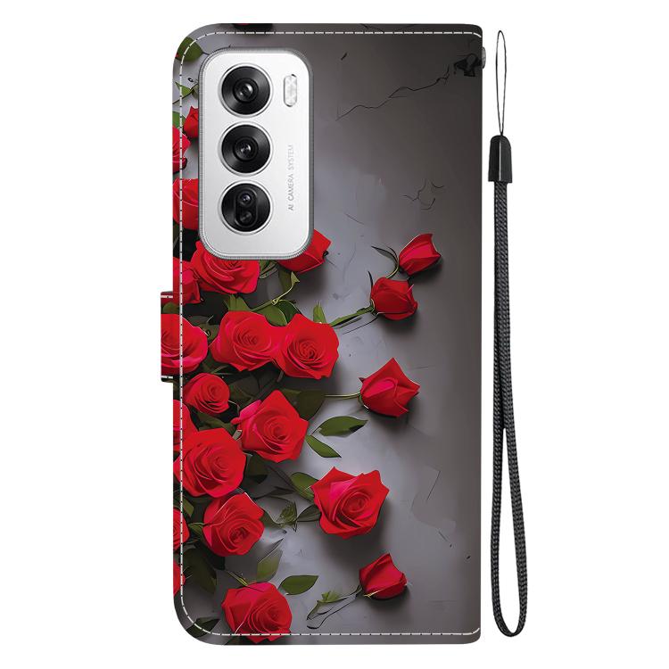 For OPPO Reno12 Global Crystal Texture Colored Drawing Leather Phone Case