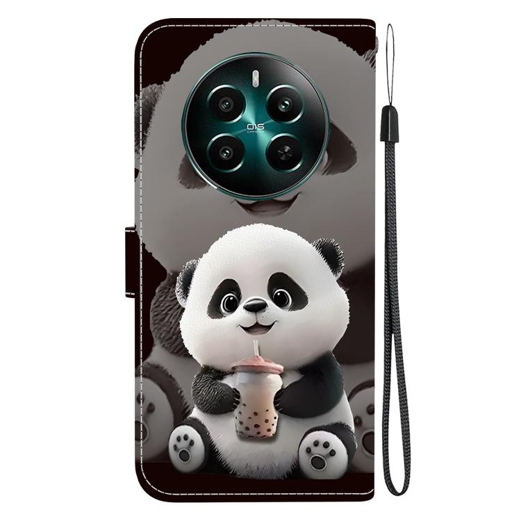 For Realme 12+ Crystal Texture Colored Drawing Leather Phone Case