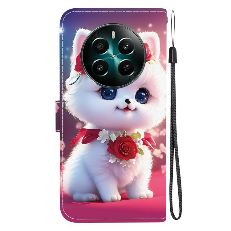 For Realme 12+ Crystal Texture Colored Drawing Leather Phone Case
