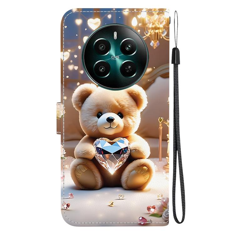For Realme 12+ Crystal Texture Colored Drawing Leather Phone Case