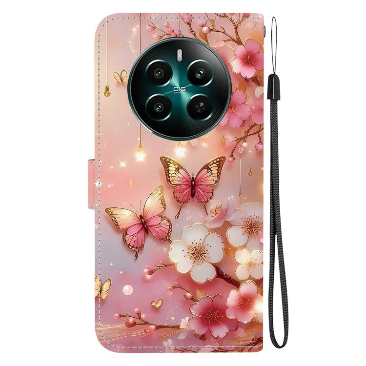 For Realme 12+ Crystal Texture Colored Drawing Leather Phone Case