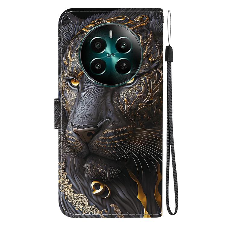 For Realme 12+ Crystal Texture Colored Drawing Leather Phone Case