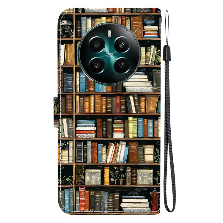 For Realme 12+ Crystal Texture Colored Drawing Leather Phone Case