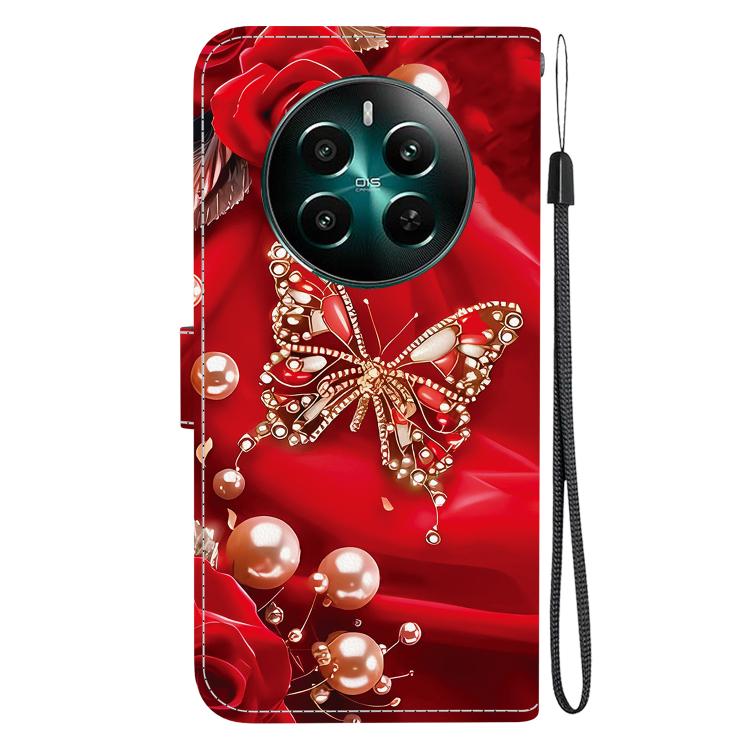 For Realme 12+ Crystal Texture Colored Drawing Leather Phone Case