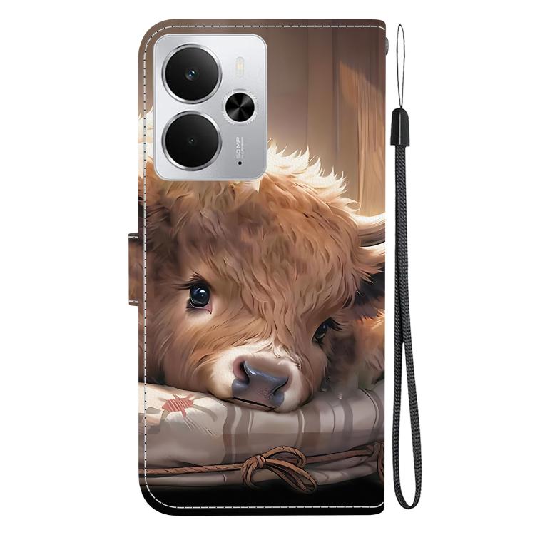 For Realme 14 Crystal Texture Colored Drawing Leather Phone Case