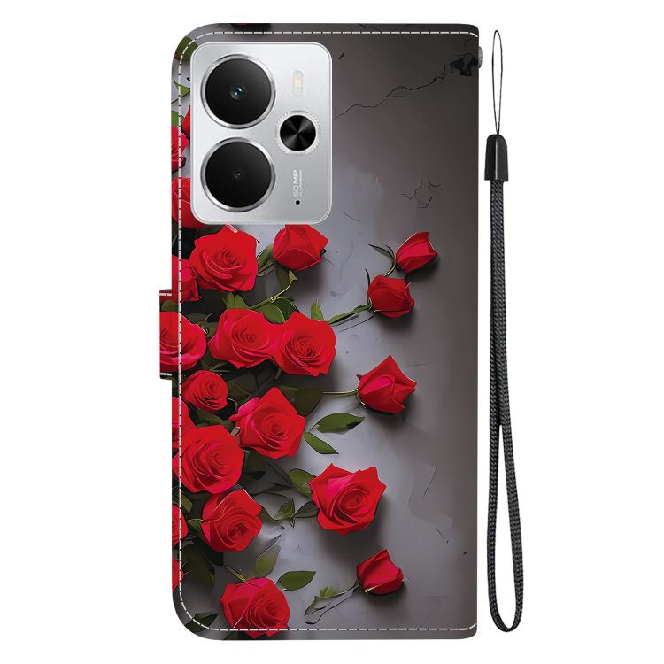 For Realme 14 Crystal Texture Colored Drawing Leather Phone Case