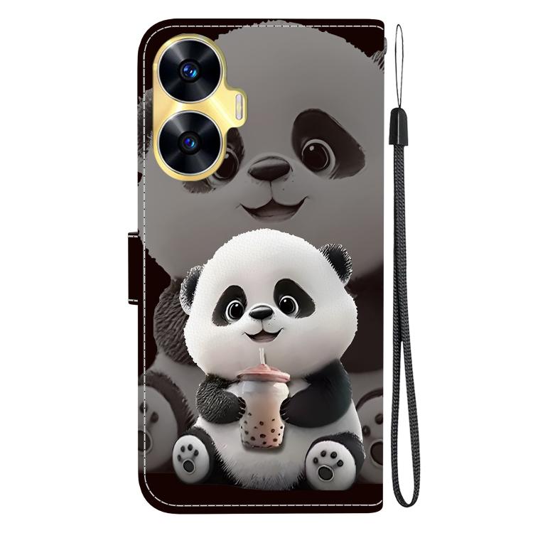 For Realme C55 / Realme Narzo N55 Crystal Texture Colored Drawing Leather Phone Case