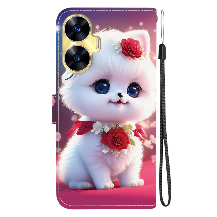 For Realme C55 / Realme Narzo N55 Crystal Texture Colored Drawing Leather Phone Case