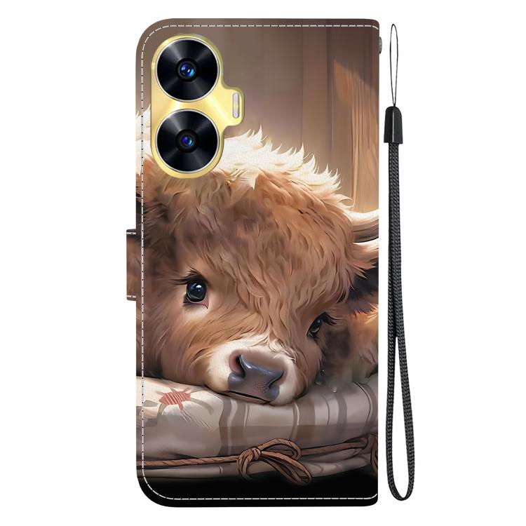 For Realme C55 / Realme Narzo N55 Crystal Texture Colored Drawing Leather Phone Case