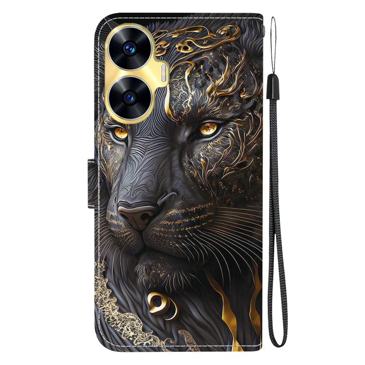 For Realme C55 / Realme Narzo N55 Crystal Texture Colored Drawing Leather Phone Case