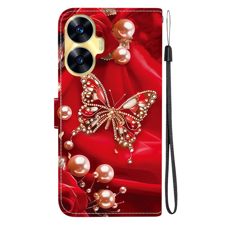 For Realme C55 / Realme Narzo N55 Crystal Texture Colored Drawing Leather Phone Case
