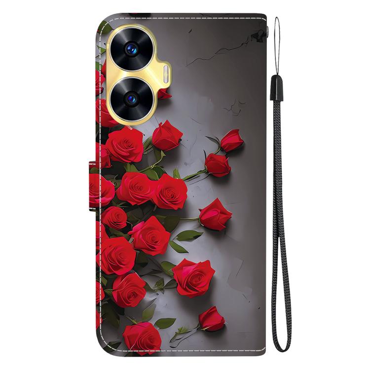 For Realme C55 / Realme Narzo N55 Crystal Texture Colored Drawing Leather Phone Case