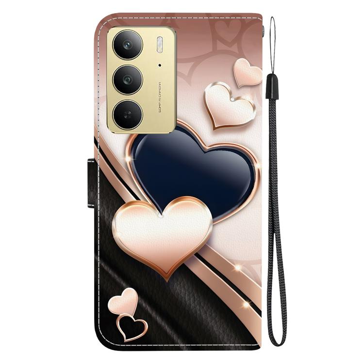 For Realme C75 4G / Realme 14x India Crystal Texture Colored Drawing Leather Phone Case