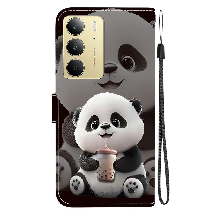 For Realme C75 4G / Realme 14x India Crystal Texture Colored Drawing Leather Phone Case