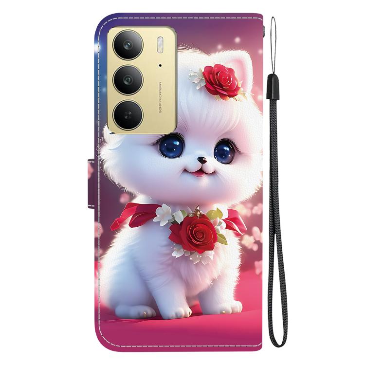 For Realme C75 4G / Realme 14x India Crystal Texture Colored Drawing Leather Phone Case