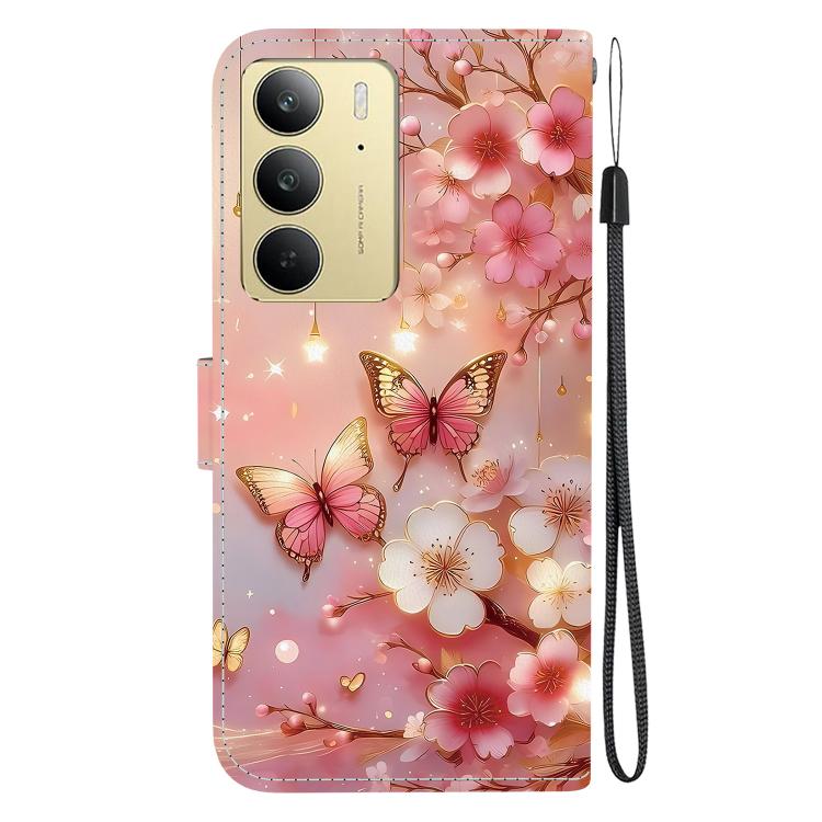 For Realme C75 4G / Realme 14x India Crystal Texture Colored Drawing Leather Phone Case