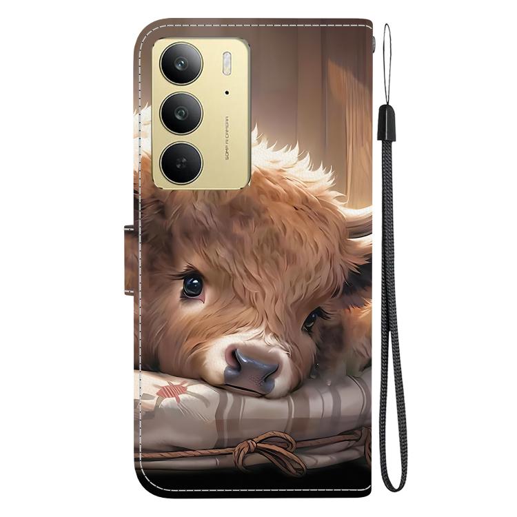For Realme C75 4G / Realme 14x India Crystal Texture Colored Drawing Leather Phone Case