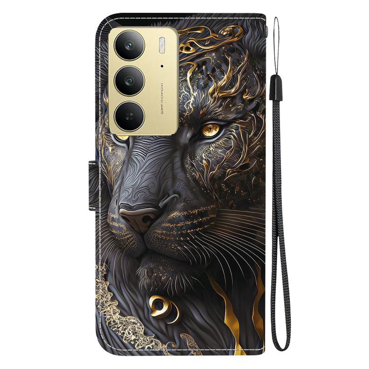For Realme C75 4G / Realme 14x India Crystal Texture Colored Drawing Leather Phone Case