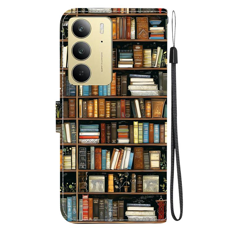 For Realme C75 4G / Realme 14x India Crystal Texture Colored Drawing Leather Phone Case