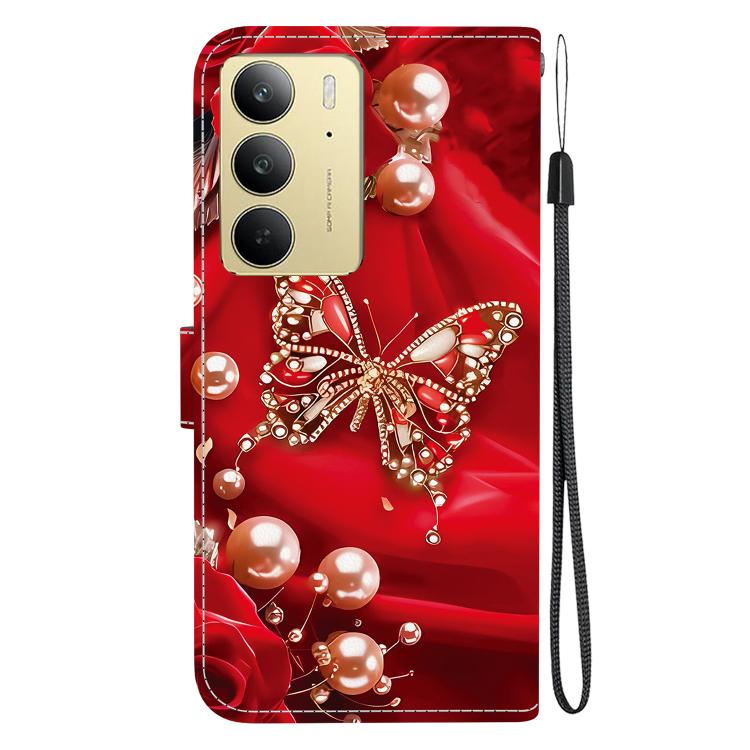 For Realme C75 4G / Realme 14x India Crystal Texture Colored Drawing Leather Phone Case