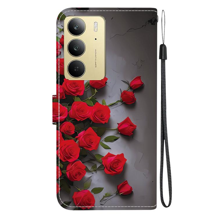 For Realme C75 4G / Realme 14x India Crystal Texture Colored Drawing Leather Phone Case