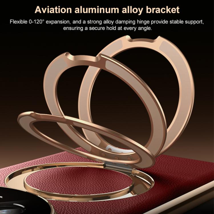 For Huawei Mate 60 RS Ultimate Plain Leather MagSafe Holder Phone Case