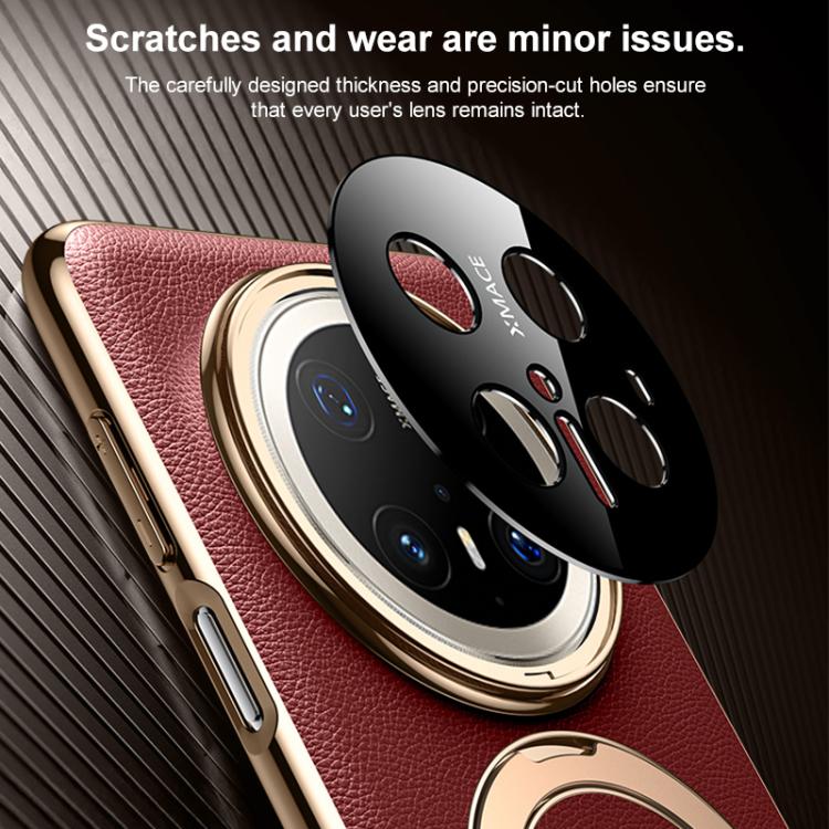 For Huawei Mate 70 Pro / 70 Pro+ Plain Leather MagSafe Holder Phone Case