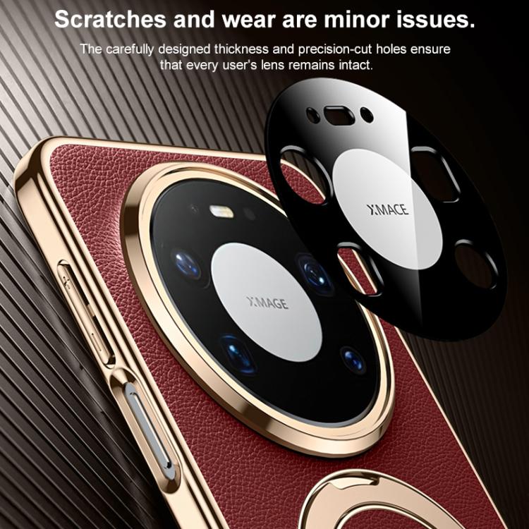 For Huawei Mate 80 RS Ultimate Plain Leather MagSafe Holder Phone Case