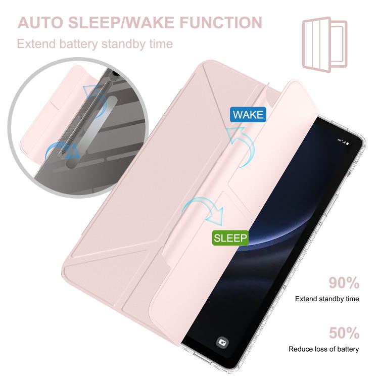 For Samsung Galaxy Tab S9/S10/S10 FE/S10 Lite Detachable Backshell Folding Holder Smart Tablet Leather Case