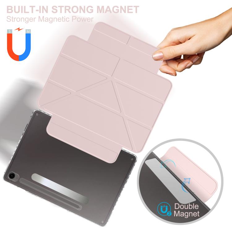 For Samsung Galaxy Tab S9/S10/S10 FE/S10 Lite Detachable Backshell Folding Holder Smart Tablet Leather Case