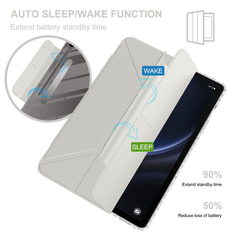 For Samsung Galaxy Tab S9/S10/S10 FE/S10 Lite Detachable Backshell Folding Holder Smart Tablet Leather Case