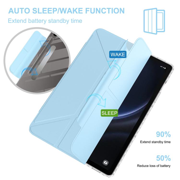 For Samsung Galaxy Tab S9/S10/S10 FE/S10 Lite Detachable Backshell Folding Holder Smart Tablet Leather Case